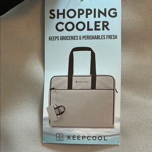 Gray Shopping Insulated Cooler Bag with Mini Bag Keychain Extra Large